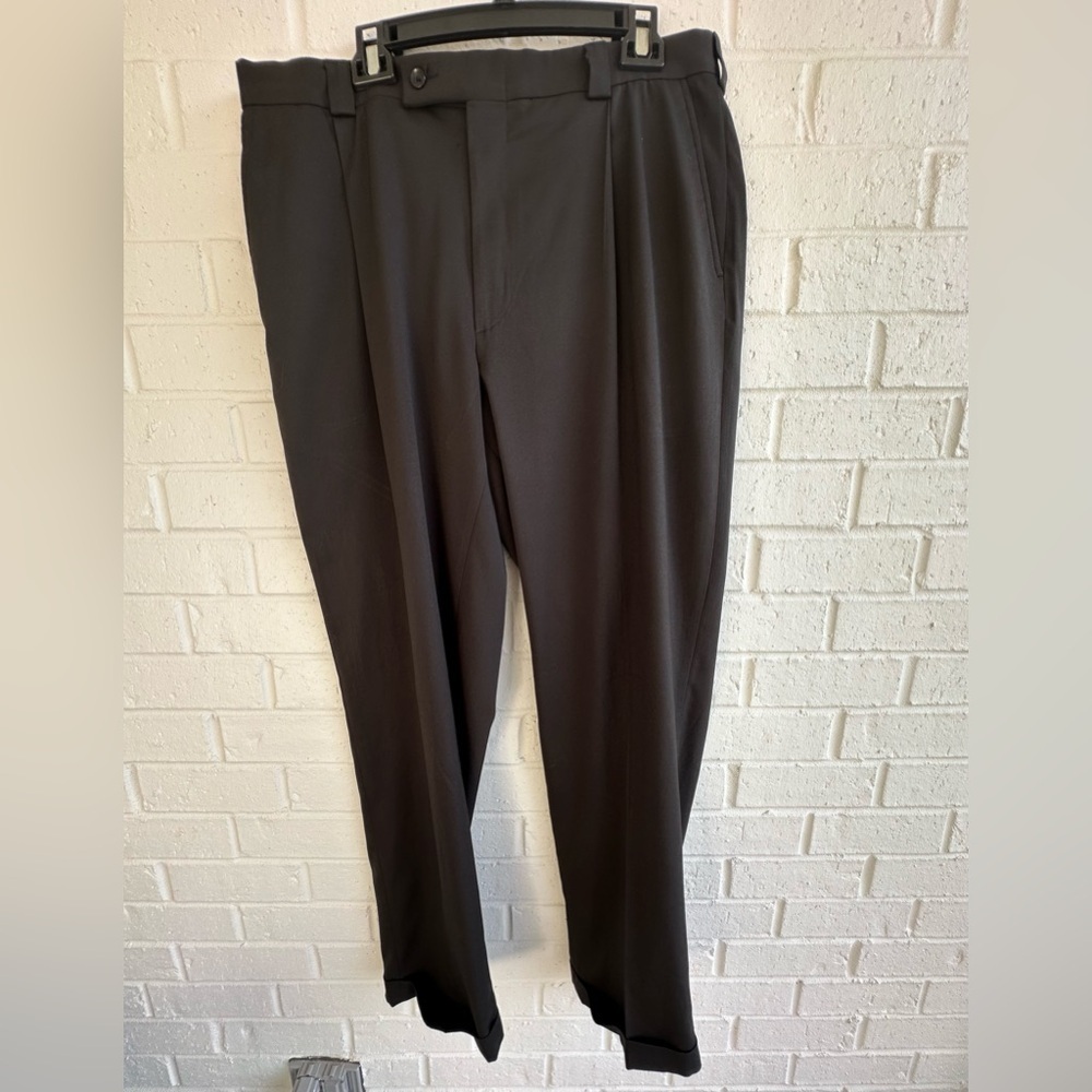 Geoffrey Beene Men’s Black Dress Pants Size 36x34 Pleats & Cuffed